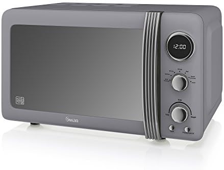 Products SM22030GRN Retro Digital Microwave, 20 Litre, 800 W, Grey by Swan Products
