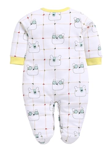 Image of BABY GO Cotton Footed Baby Romper Jumpsuit Pack of 2 | Full Sleeve Sleepsuit | Onesies for Infants, New Born Baby Boys & Baby Girls