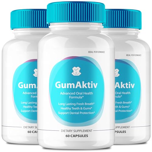 Gum Aktiv for Teeth and Gums Capsule, GumAktiv Supplement Pills - Maximum Strength, GumAktiv Advanced Formula All Natural Teeth and Gum Health Support, Oral Hygiene, and Wellness Reviews (3 Pack)