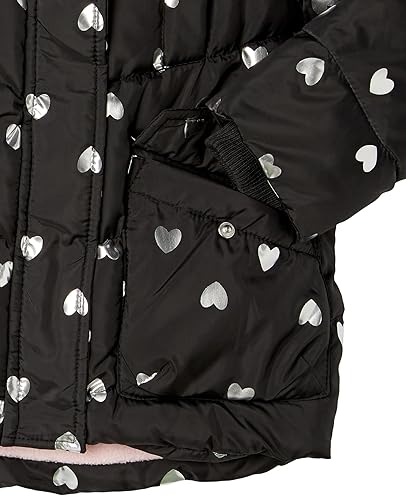 URBAN REPUBLIC Baby Girls Heavyweight Heart Print Hooded Puffer Jacket3