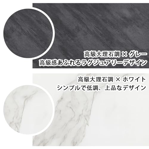 PluieSoleil ローテーブル 幅120cm×奥行60cm 折りたたみテーブル 大きめ 大理石風天板 リビングテーブル 組立不要 グレー [3]