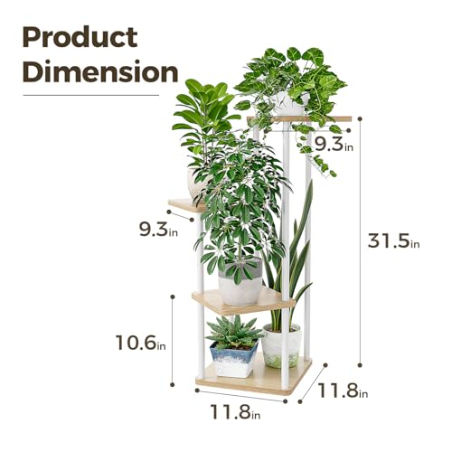 Image of Bamworld Small Plant Stand Indoor Metal Plant Shelf for Multiple Plants