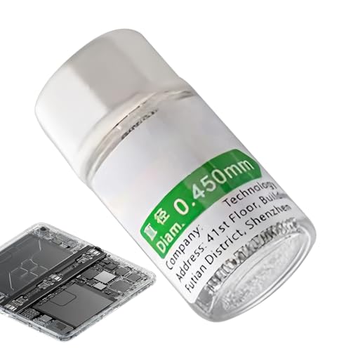 BGA Lot de 25 000 billes de soudure électroniques en granulés pour réparation de précision | 0,3 0,4 0,45 0,5 mm pour téléphone portable, carte mère, circuit imprimé, station de reprise électronique