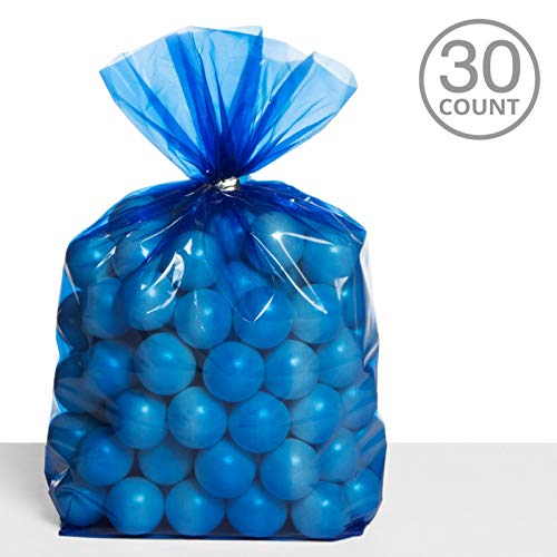 Royal Blue Cellophane Party Favor Plastic Bags - 11.5" x 5" (30 Ct) | Perfect for Gifts, Candy, Treats