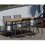 Gartengarnitur Nassau Teak & Edelstahl, 4 Sessel
