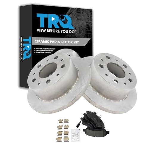 Image of TRQ Rear Brake Pad and Rotor Set Ceramic Solid Rotors Compatible with 2014-2021 Ram ProMaster 1500 2500 3500