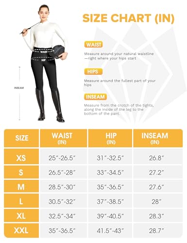Fitst4 Sports Women'S Full Seat Riding Tights With Zipper Pockets Horseback Riding Pants Equestrian Breeches For Women Black M thumb #6