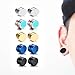 Produktbild Lottoy® 1 Stück Punk Herren Starke Magnet Magnetische Ohrstecker Set Nicht Piercing Ohrringe Gefälschte Ohrringe Geschenk für Freund Liebhaber Schmuck (Schwarz, 8mm)