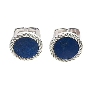 sterling zilveren lapis manchetknopen, Eén maat, Sterling zilver, Lapis lazuli