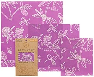 Bee's Wrap - 3 piece value pack - Made in the USA with Certified Organic Cotton - Plastic and Silicone Free - Reusable Eco-Friendly Beeswax Food Wrap - 3 sizes (S, M, L)