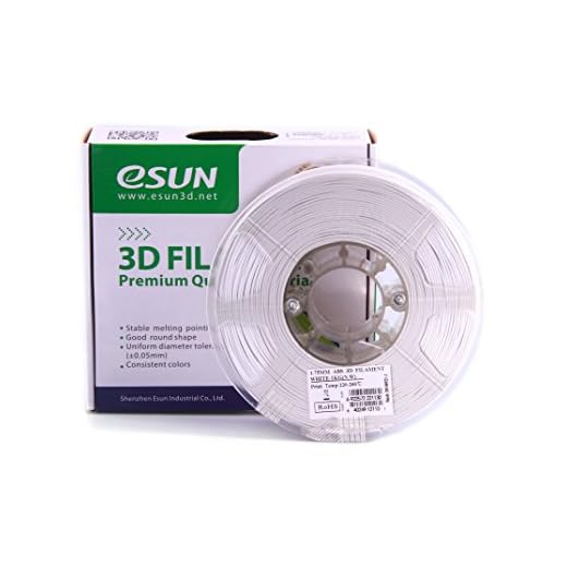 eSUN 1.75mm White ABS 3D Printer filament 1kg Spool (2.2lbs), White
