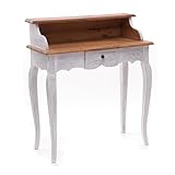 DESIGN DELIGHTS Secretaire Napoleon in Legno Massiccio Riciclato, Stile coloniale Vintage,...
