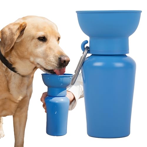 Image of Springer Flip Dog Water Bottle | Portable Drinking Feeder with Foldable Food-Grade Silicone Bowl | One-Hand Squeeze & Leak-Proof | BPA-Free 20oz | Walking, Hiking & Camping | Puppy Essentials