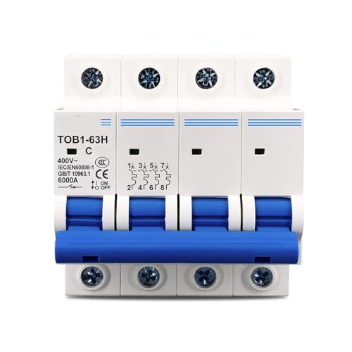 Disyuntor en miniatura tipo C de alta resistencia 4P AC TOB1-63 32A con corte tetrapolar