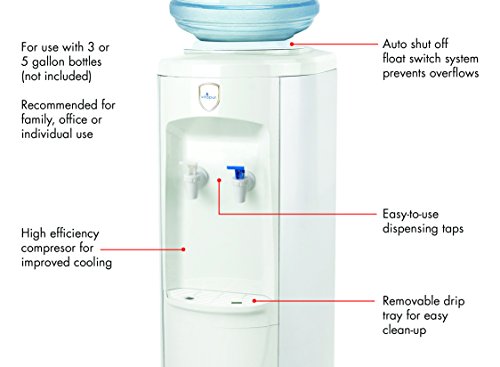 Vitapur Top Load Floor Standing Room Cold Standard Taps, White Water Dispenser, One Size #TOP3
