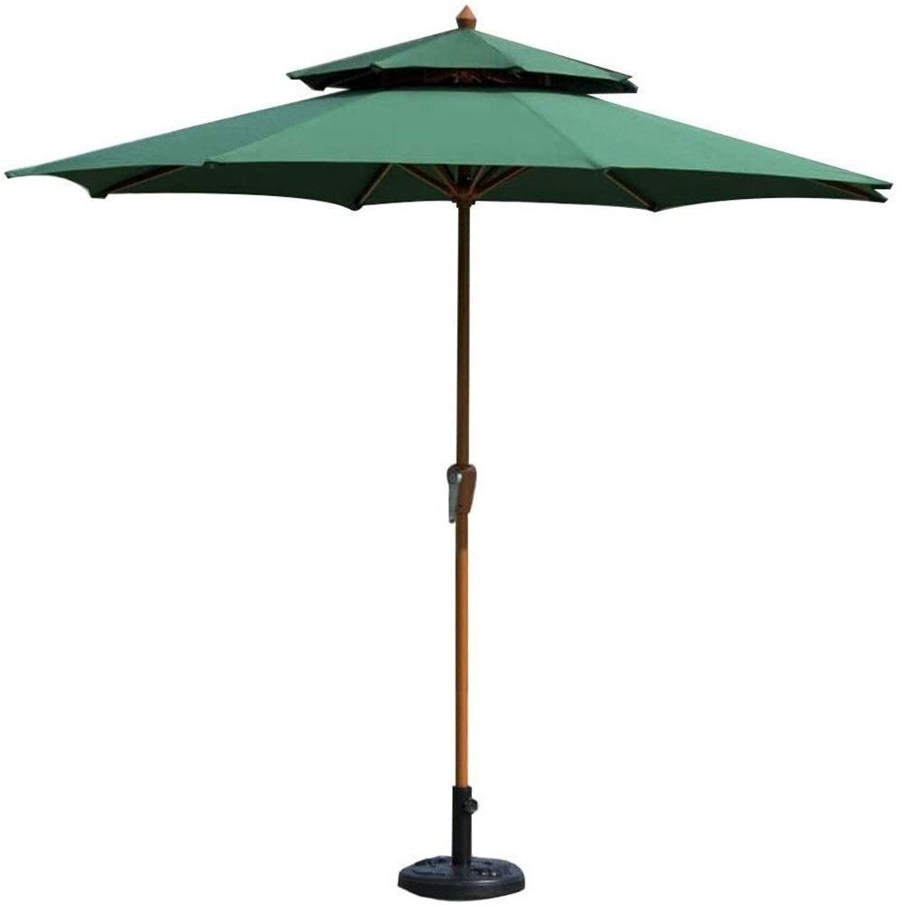 HCZKIUJY Outdoor Garden Parasols Parasols with Umbrella Base 9ft / 2.7m Garden Umbrella with Crank Handle, Sun Shade Waterproof Protection for Terrace, Balcony, Patio, Pool, Beach Sunscreen