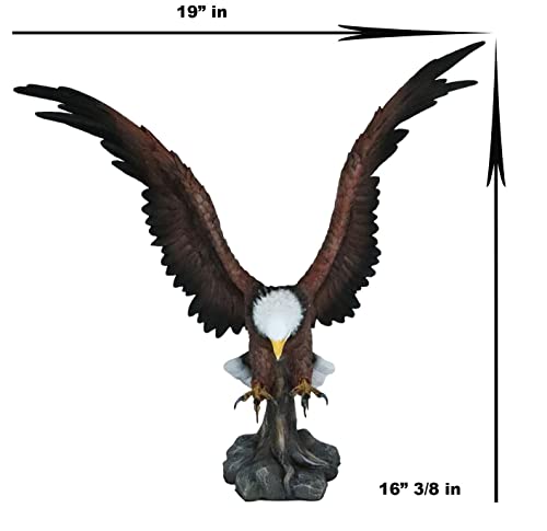 Ebros Large Rocky Mountain Grand Bald Eagle Descending on Prey Statue Patriotic American Home Decor Figurine Or as Religious Inspiration Decorative Sculpture of Eagles Wildlife Birds 4th of July - Thumbnail 2