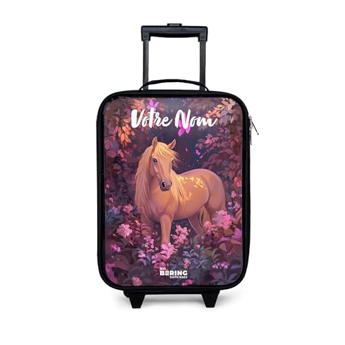 NoBoringSuitcases.com® Valise Enfant Personnalisé avec Un Nom 48x31x19 cm Ultra Légère Bagages À roulettes LED pour Enfants Valisette A Roulette Ado -...