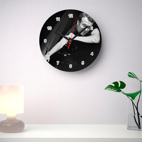 Horloge murale en verre Emmanuel Macron Dab noir et blanc 20 cm