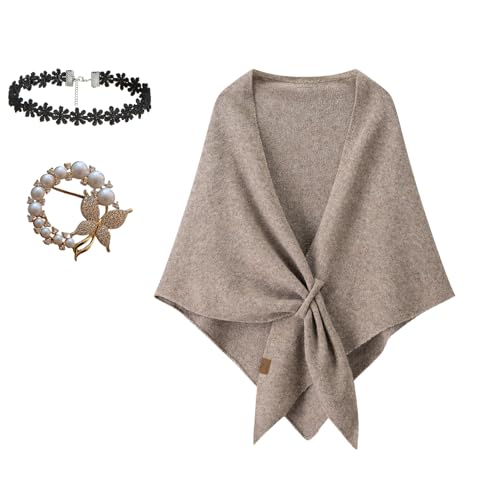 2026 Pashmina Shawl Wraps Women Knitted Shawls And Wraps For Women Cardigan Cape Poncho Shawl Shawl Scarf (oatmeal)