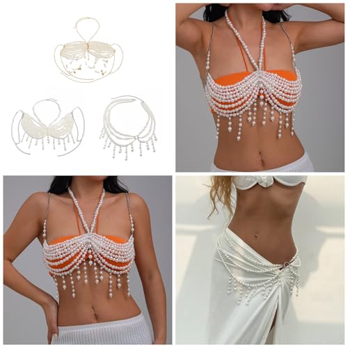 Joyería de moda para mujer con sofisticado brasier de perlas finas artesanales 2