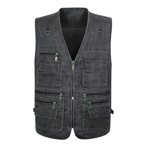 Chaleco multibolsillos para hombre de algodón, solución sin mochila para verano casual