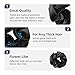Wenobby 2PCS Big Satin Silk Black Blue Hair Scrunchies for Women with Thick Hair,Flower-like Hair Ties