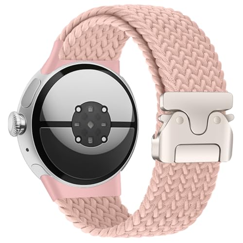 Yeahxing Band for Pixel Watch 4/3 45mm - Stretchy Nylon Braided Band for Google Pixel Watch 4 45mm 2025, Fit 6.8-10.2 inch Adjustable Wristband with Parachute Buckle for Men Women