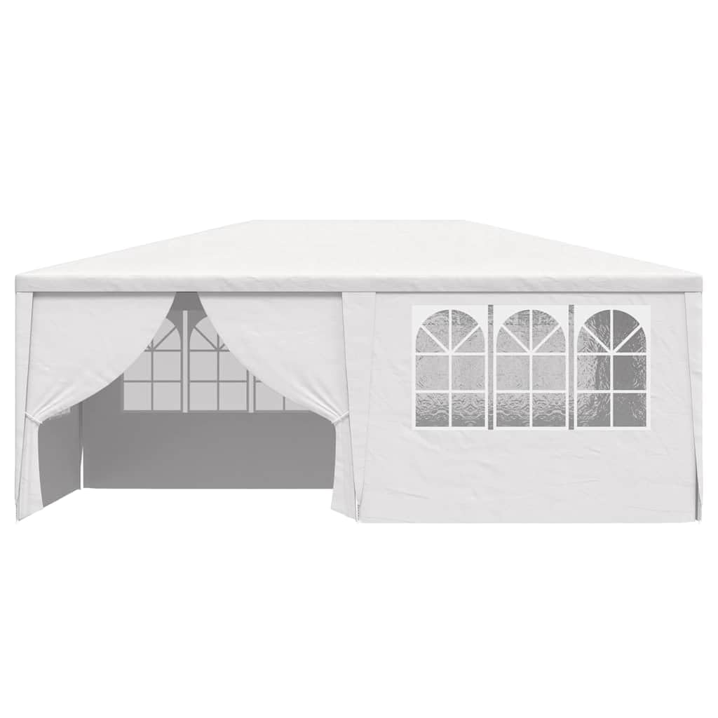 Gazebo per feste con pareti, in polietilene bianco 90 g/m², struttura