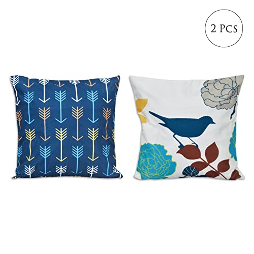 Image of ohello Designer Printed Holland Velvet Throw Pillow Covers 16 inch x 16 inch or 40 x 40 cm Set of 2 - Designer Square Pillow Covers /Cushion Covers for Bed, Sofa,Chair, Bed & Living Area | 001