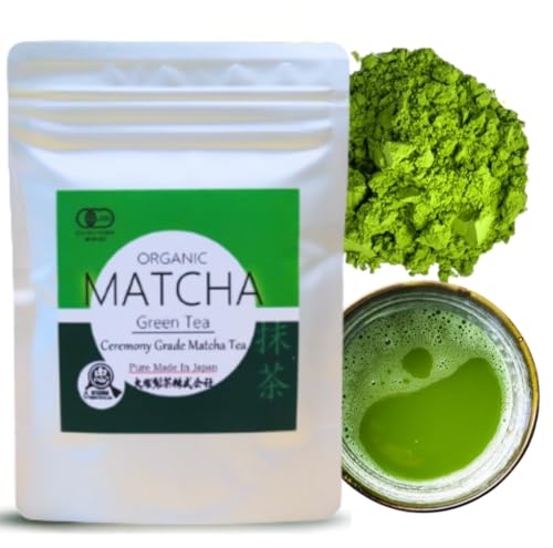 Otsuka Green Tea Co - Organic Ceremonial Matcha 50g - Authentic Japanese Origin From Shizuoka Japan, JAS and USDA Certified Organic, Ceremonial Grade Japanese Matcha Green Tea Powder (Organic Ceremonial Matcha 50g) (Medium 50g)
