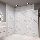 Le panneau mural de douche peut se poser sur un carrelage existant ou se coller directement sur un mur brut. La pose se fait sans joint, ce qui facilite grandement les travaux