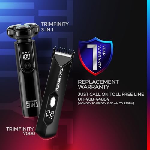 urbangabru Trimfinity 7000 Body Trimmer & 3-in-1 Face Trimmer| Private Part Shaving | Beard, Nose & Ear Trimming | Ceramic Blades | Powerful Motors, Waterproof, Fast Charging, No Cuts No Nicks, Gift for man