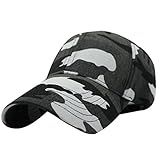 Minetom Damen oder Männer Sommer Hat Simple Einstellbar Retro Neutral Outdoor Baseball Kappe Camouflage Army Cap Armee Grün
