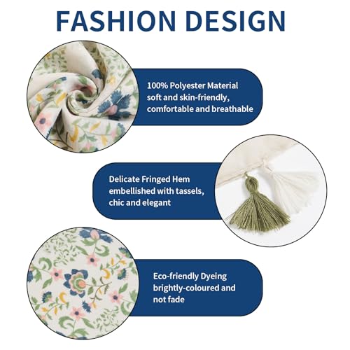 Scarf for Women Lightweight Soft Floral Leopard Printed Scarves Fall Winter Fashion Shawl Wrap with Fringe2