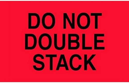 3" x 5" no doble pila etiquetas (500 por rollo), negro, rojo (Black/Fluorescent Red)