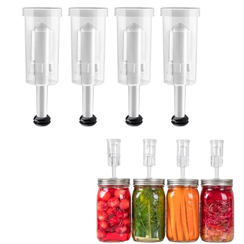 4-Piece Airlock Fermentation Beer Wine Brewing Air Locks with Silicone Grommets for Sauerkraut Kimchi Kombucha ((NO Jars)