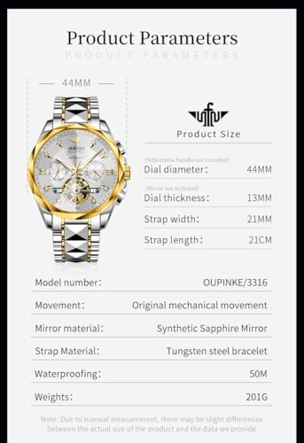 Image of OLEVS Men Automatic Watch Diamond Skeleton Mechanical Original Luxury Self Winding Wrist Watch for Men