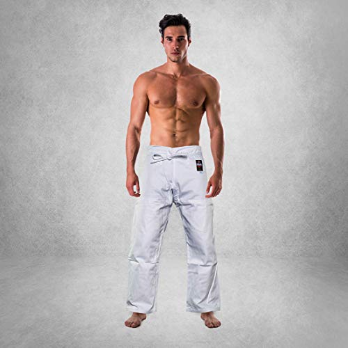 FUJI Sports Brazilian Jiu-Jitsu Gi Pants – Adult BJJ Pants, Flat Drawstring, Reinforced Cotton, for Training & Competition, White, Size, A0 by FUJI - Image 2