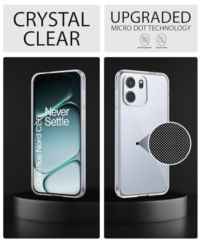 Image of WOW IMAGINE Transparent Back Cover for 1+ OnePlus Nord CE 6 5G | Raised Bumps for Full Device & Camera Protection TPU Silicone Back Case Mobile Cover - Transparent