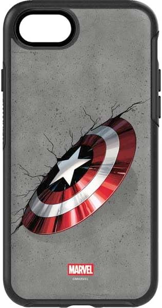 Skinit Decal Phone Skin Compatible with OtterBox Symmetry iPhone 7 - Officially Licensed Marvel Captain America Star Shield Design