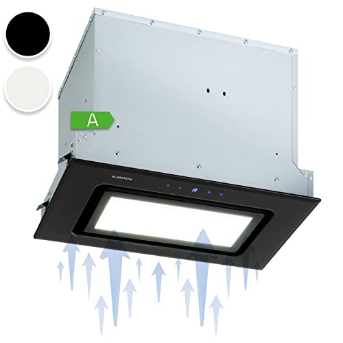 Klarstein Cappa Aspirante a Incasso, Cappa Cucina con Filtro, Cappa Cucina in Alluminio Lavabile in Lavastoviglie, Cappa Incasso con Flusso d'Aria 506m³/h, LED, Cappa Filtrante con Touch Control