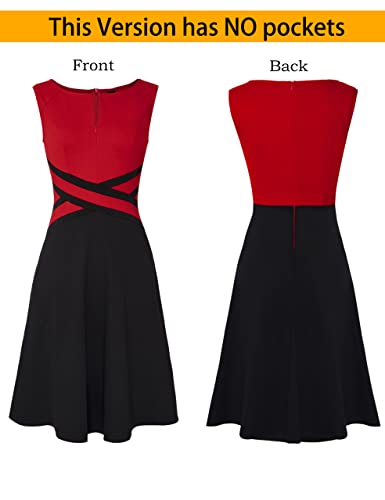 Image of VFSHOW Womens Front Zipper Work Business A-Line Dress Elegant Professional Office Career Church Fit and Flare Skater Dresses