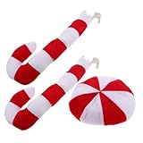 Gogogmee クリスマス車用飾り 北欧風手杖型鹿角 車窓簡単装着 耐久布製 車