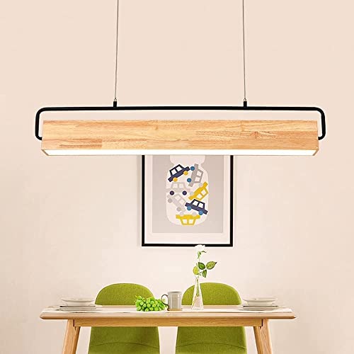 Suspension bois LED pour table de salle à manger chaleureuse