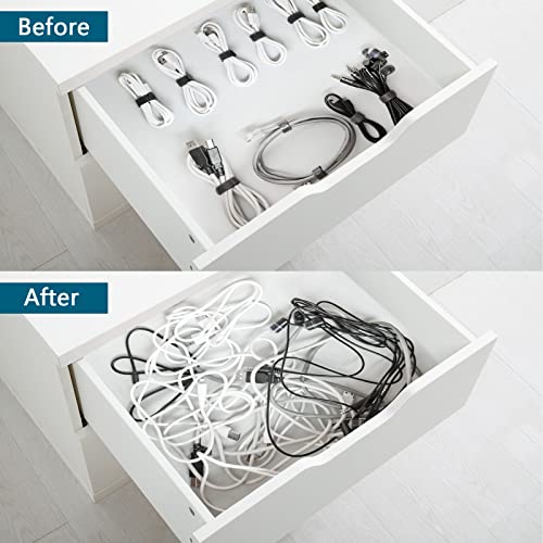 50PCS 6 Inch Adjustable 6-Inch Cord Organizer Ties, Fastening Cable Ties, Microfiber Cloth Used for Computer Link Cable Cord Management USB Cable Cable Ties (Black) miniatura 5