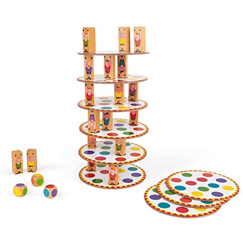 Janod - Gioco di Abilità Acrobat, Gioco di Abilità e Strategia, Giochi di società per Bambini, per Lo Sviluppo della Contrazione e della Motricità Fine - da 2 Giocatori, da 5 Anni in su, J02757