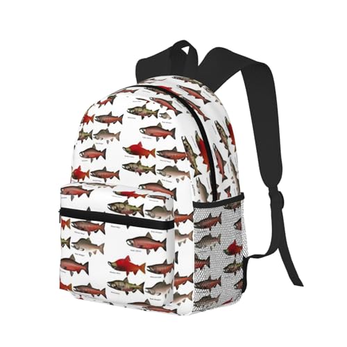 Sac à dos imprimé saumon double épaule et ultra léger
