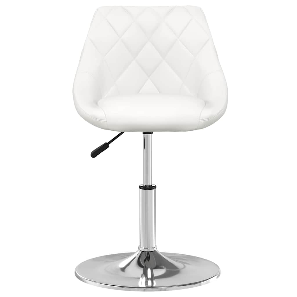 Lot de 4 chaises de salle à manger pivotantes en similicuir blanc réglable