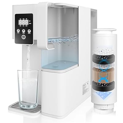 Reverse Osmosis System Countertop, Portable 5 in 1 RO Water Filtration System, 3:1 Pure to Drain Ratio Purifier, TDS & Filter Monitor, Water Filter for Home, Office, RV White